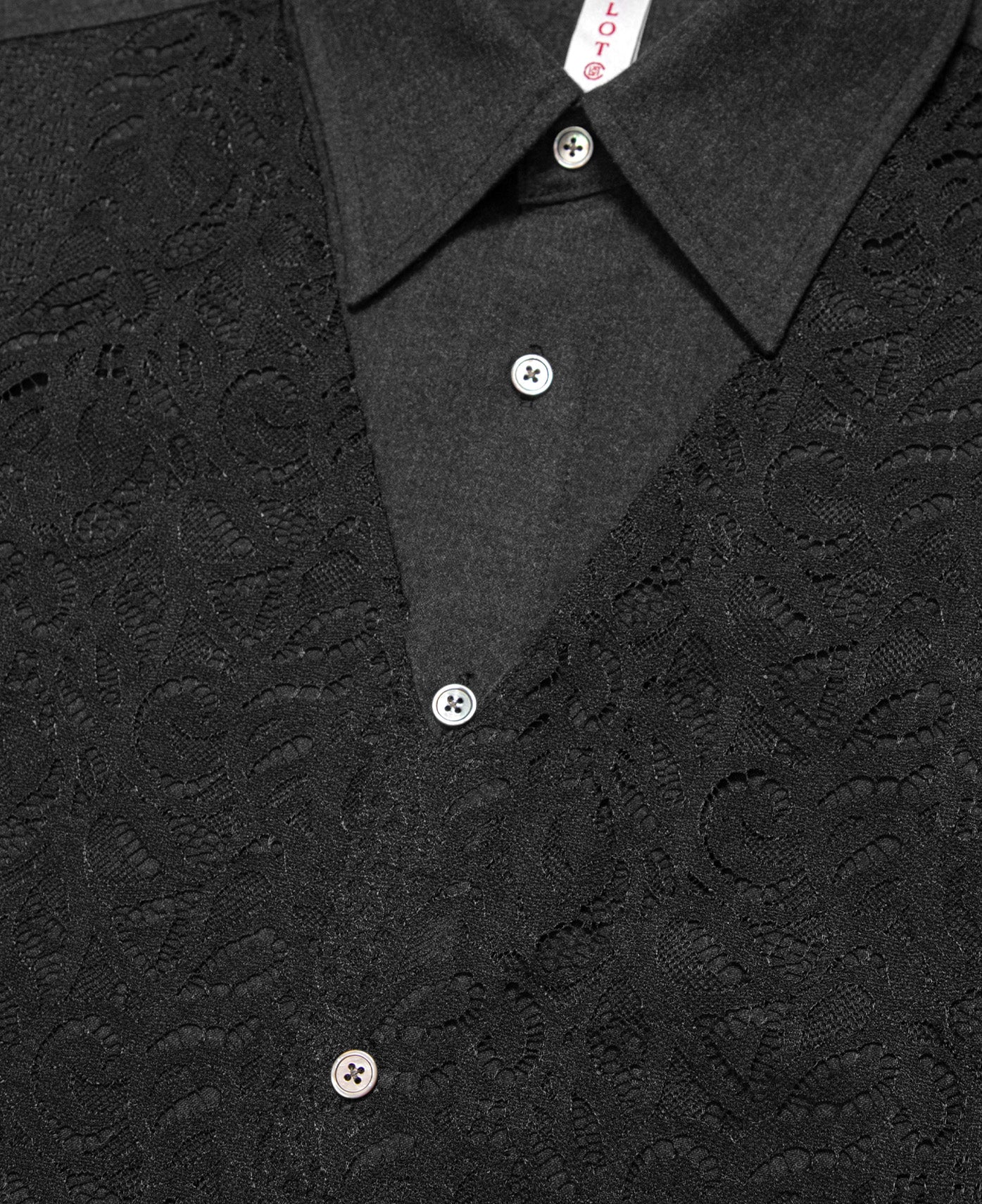 Lace Panel Shirt (Grey) - Image 3