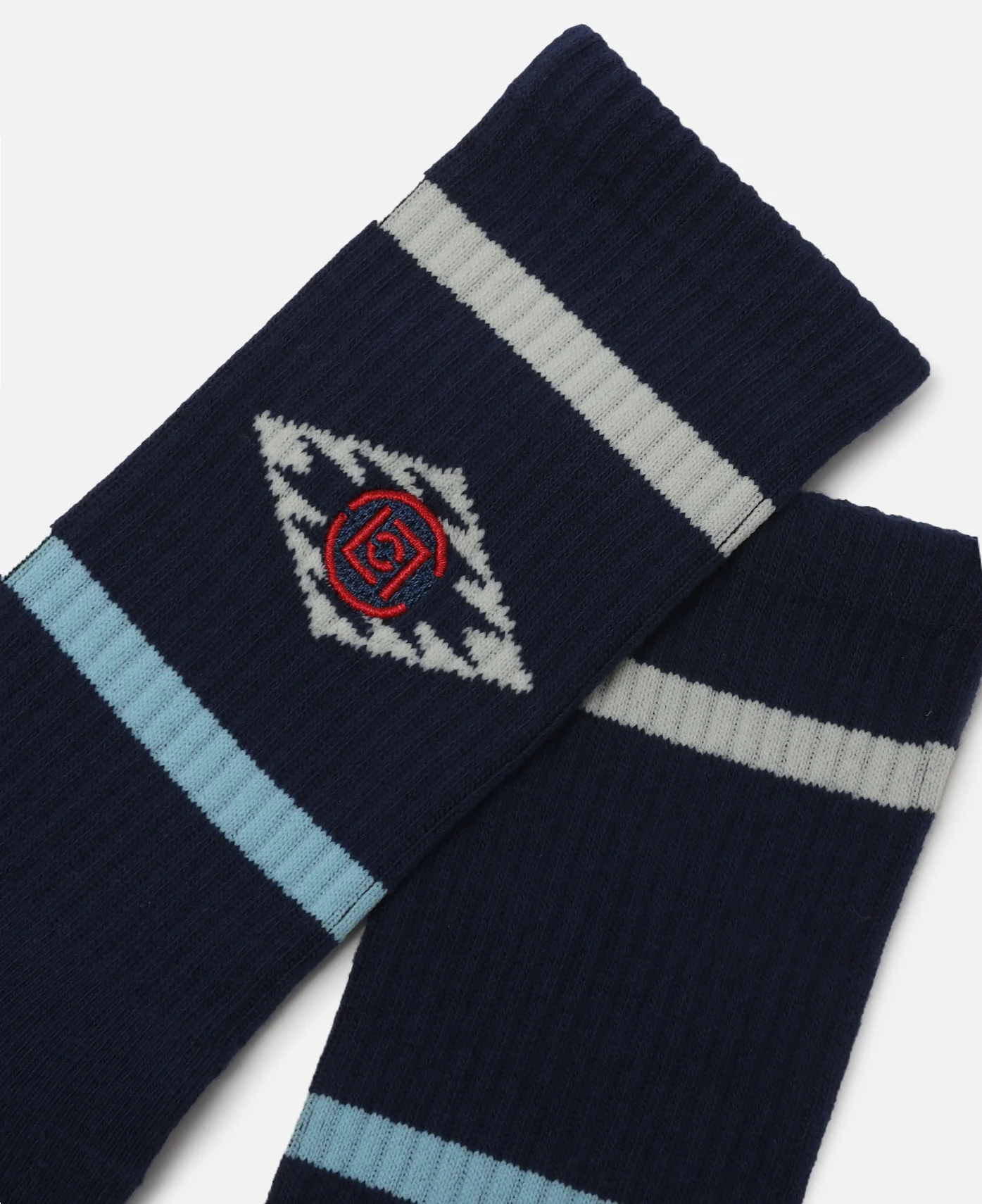 Ethnic Pattern Socks (White/Navy) - Image 6