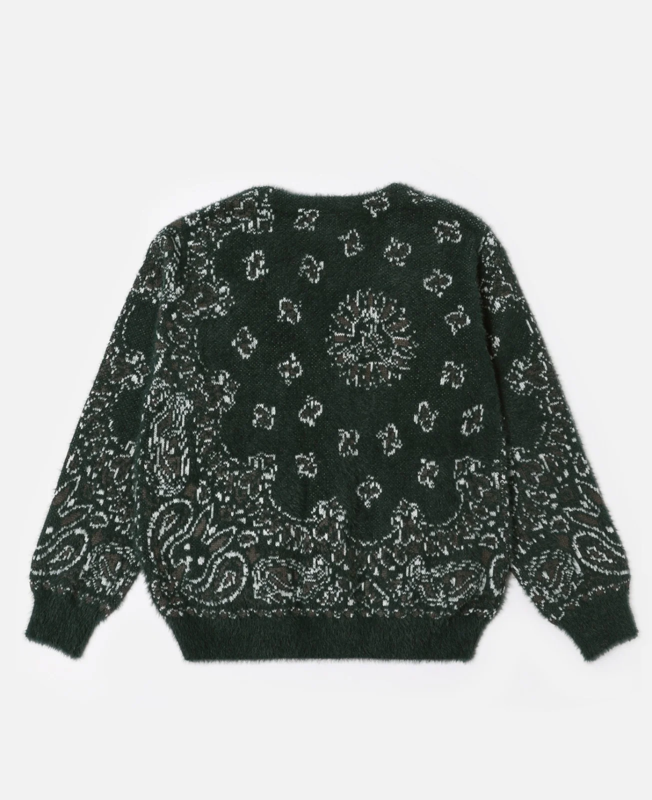 Rabbit Paisley Shaggy Knit Cardigan (Green) - Image 2