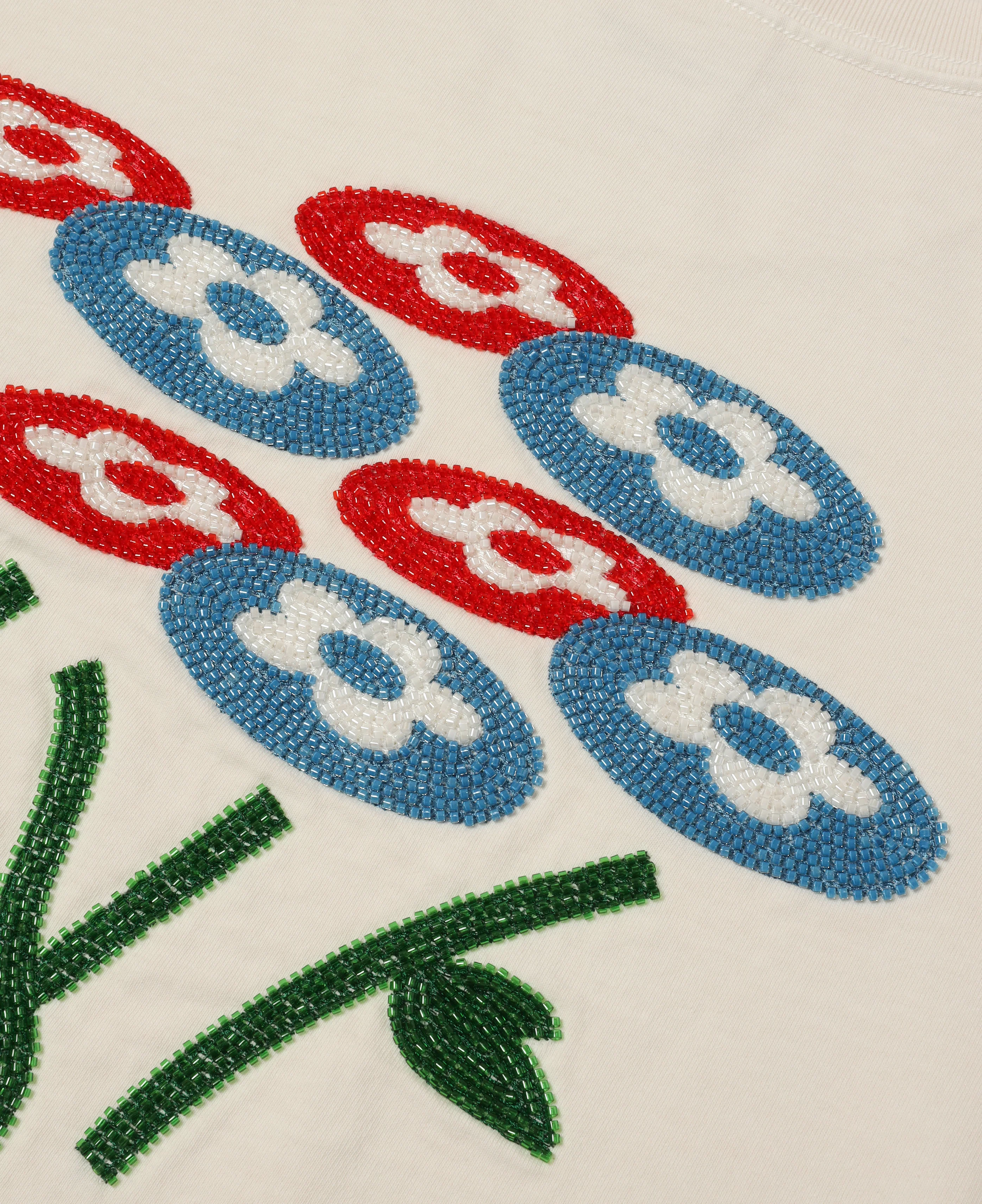 Beads Classic Flower T-Shirt (Off-White) - Image 4